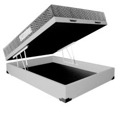 Cama Box Baú Casal Colchão Prime Gold D33 Paropas + Box Suede 61x138x188 Cinza