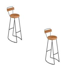 Kit 2 Banqueta Alta Industrial Madeira Bancada Cozinha Aurora - Fina M