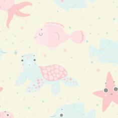 Papel de Parede Fundo do Mar para Quarto de Bebê 57x270cm - Quartinhos