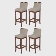 Kit 4 Banqueta Alta em Madeira Maciça