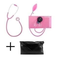 Esfigmomanômetro + Estetoscópio Duplo Várias Cores - Bic,  Rosa