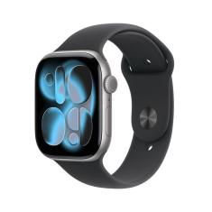 Apple Watch Series 11 GPS + Cellular - Caixa cinza-espacial de alumínio – 46 mm - Pulseira esportiva preta – P/M