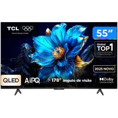 Smart TV 55" TCL 4K UHD QLED 55P7K Google TV AiPQ Google Assistente 3 HDMI 1 USB