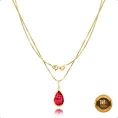 Cordão Feminino Veneziana Ouro 18k Gota De Zircônia    - Sofistgold, V
