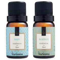 Kit 2 Essências Via Aroma Aromaterapia 10ml - Baby e Bamboo