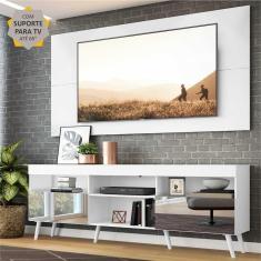 Rack c/ Painel e Suporte TV 65&quot; c/ Espelho e Pés Retrô Flórida Multimóveis
