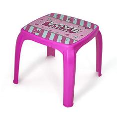Mesa Infantil Decorado Love, Usual Utilidades, 469, Rosa