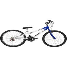 Bicicleta de Passeio Ultra Bikes Esporte Bicolor Aro 26 Reforçada Freio V-Brake – 18 Marchas Azul/Branco