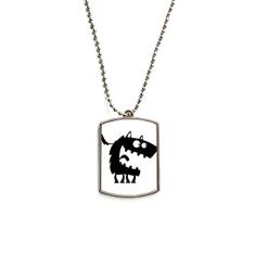 DIYthinker Colar com pingente de corrente de aço inoxidável monstro alienígena e pingente de cachorro