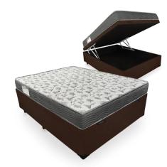 Cama Box Com Baú Casal + Colchão De Espuma D33 - Ortobom - iso 100 138cm Marrom