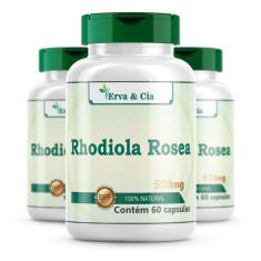 Rhodiola Rosea Cápsulas 500Mg 3 Frascos Raiz De Ouro