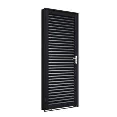 Porta de Aço de Giro Laminada 215x86cm Facilitá Lucasa Preto