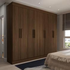 Guarda-Roupa Casal Castlewood 8 Portas 4 Gavetas Castanho Hp - Panorama Móveis