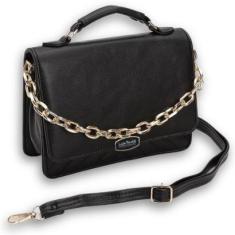 Bolsa Feminina Transversal Média Bordada com Alça de mão Alça de Corrente-Feminino