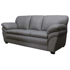 Sofá de Couro 3 Lugares Paris 216cm M06 Cor Grizzy 499 - Amarena Móveis