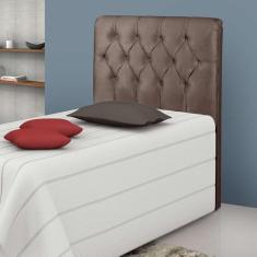 Cabeceira Solteiro Estofada 93cm Grécia Carmolar Chocolate