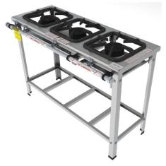 Fogão Industrial Inox Gastromaq 3 Bocas Linha Simples FGI303LS