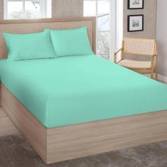 Lençol Queen Premium Linea 180 Fios Verde Acqua