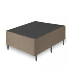 Base Box Dallas 138x188x30 Casal Umaflex, MARROM/BRANCO