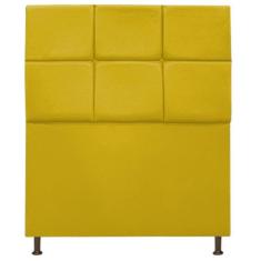 Cabeceira Estofada Damares 90 cm Solteiro Com Botonê  Suede Amarelo - 