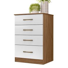 Cômoda MS913 4 Gavetas - Moval Naturale/Branco