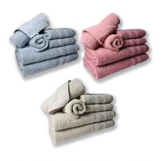 Jogo De Toalhas 6 Banhos 6 Rostos 6 Pisos Grossa Az+bg+re