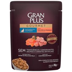 Ração Úmida GranPlus Gourmet Sachê para Gatos Castrados Sabor Salmão e