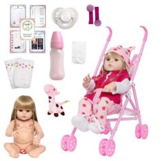 Boneca Reborn Laura Princesa Girafinha Linda + 16 Itens - Cegonha Rebo