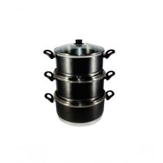 Jogo Panelas Grande (Jogão) Preto Alumínio 3 Peças Preto - CONTINENTAL