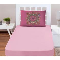 Jogo De Lençol Solteiro Soft 2 Peças Cama Fronha Mandala - Mercado Bor