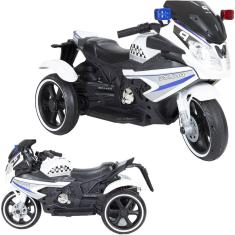 Mini Moto Elétrica Infantil Motorizado 12V Brinquedo Criança 25kg Polícia Touring