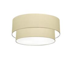 Plafon Duplo Cilíndrico Vivare Md-3017 Cúpula Em Tecido 50x40cm - Bivolt Algodão-crú 127/220v