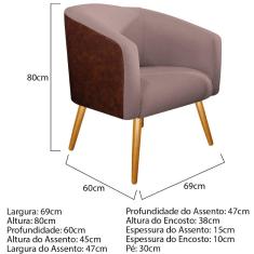 Poltrona Luiza Corano Nozes e Linho Rosê