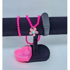 Kit Relógio Infantil Digital Led Bracelete Esportivo Prova água Silico