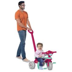 Triciclo Mototico Andador De Passeio Pedal Rosa Bandeirantes