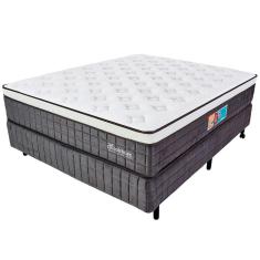 Cama Box com Colchão Viúva Molas Ensacadas Espuma D33 e Pillow de Visco Power Sleep 128x188cm - BF Colchões