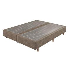 Base Box Somiê King UNI Mescla Liso 37x193x203cm Ecoflex Marrom