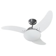 Ventilador de Teto 220V Aço Escovado Solano Tron Aço Escovado e pás Brancas