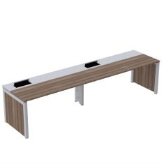Escrivaninha Corporativa para 2 Pessoas 140x79,2cm Pscpp140 Walnut/Cinza