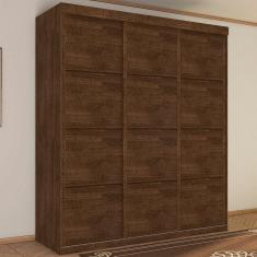 Guarda Roupa Paladino Casal Três Portas Deslizantes Malbec