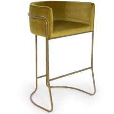 Banqueta Decorativa Betina D02 Veludo Mostarda C-260