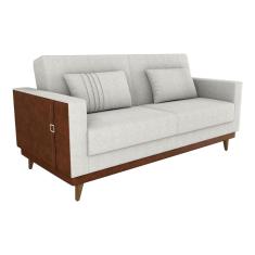 Sofá-Cama 203cm 3 Lugares com Tecido Bouclé Multimóveis CR45255