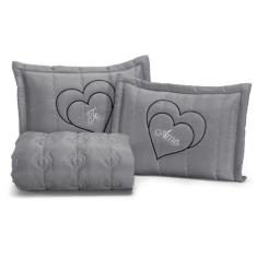 Cama Viuva Te amo Casal 3 peças Bordada uso diário - ENXOVAIS CRISTIAN