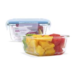 Kit Conjunto 2 Potes Vidro Hermético Tampa Plástico Marmita Mantimento