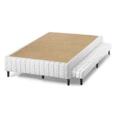 Cama Box Base c/ Auxiliar Casal Bordado White (138x188x25) - D Angelis Anjos