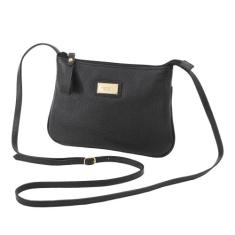 Bolsa De Couro Legítimo Feminina Transversal Preto Mariart
