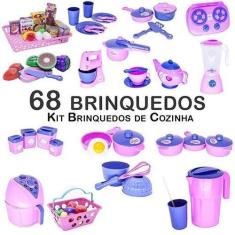 Kit Infantil Panela Air Fryer Prato Mercado Fruta Fogão 68Pç - Altimar