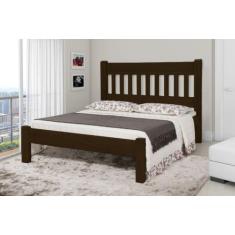 Cama Queen Size Imperial de Madeira Maciça Tauari - Cor Tabaco - SANTA