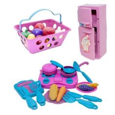 Cozinha Jantar Geladeira Brinquedo Criança Mercadinho 30Pç - Master To