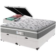 Cama Box Baú e Colchão Evolution Molas Ensacadas Queen Probel, Branco